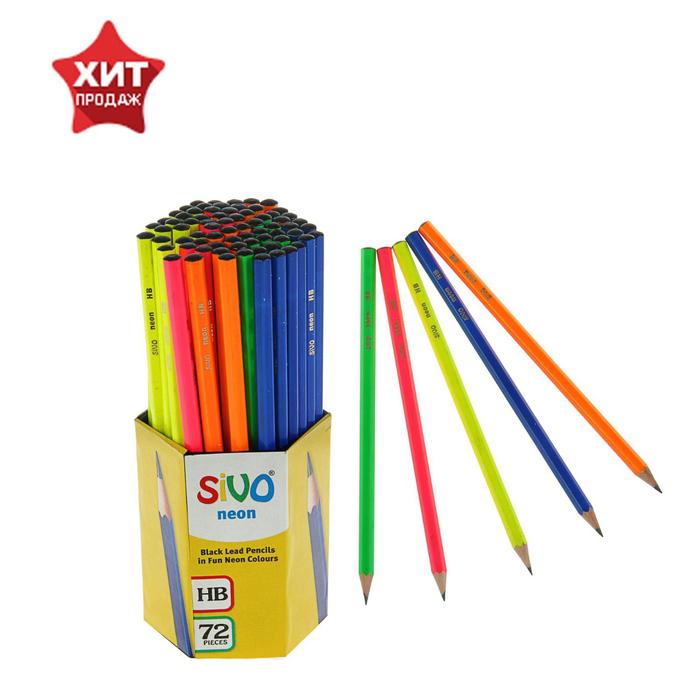 Карандаш чернографитный Sivo HB Neon, шестигранный, МИКС х 4 вида, дисплей
Карандаш чернографитный Sivo HB Neon, шестигранный, МИКС х 4 вида, дисплей