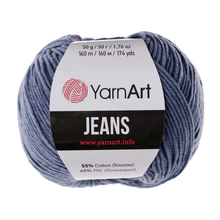 фото Пряжа "jeans" 55% хлопок, 45% акрил 160м/50гр (68 джинс) yarnart