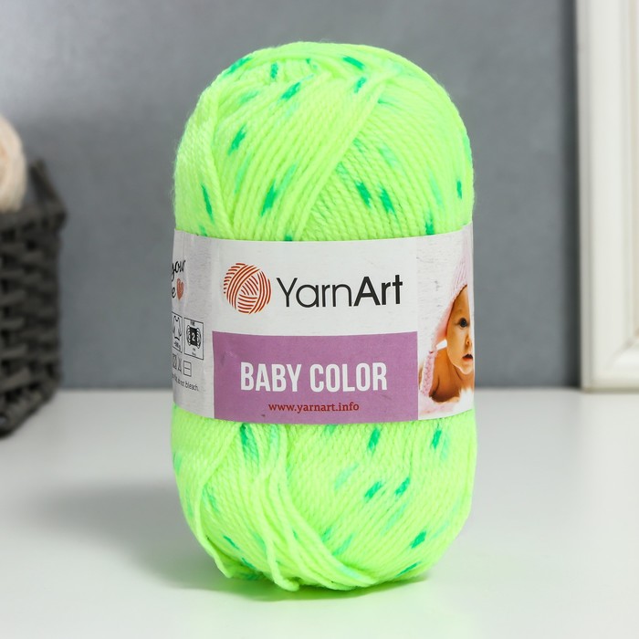 Пряжа "Baby color" 100% акрил 150м/50гр (274 салат) 
Пряжа "Baby color" 100% акрил 150м/50гр (274 салат)