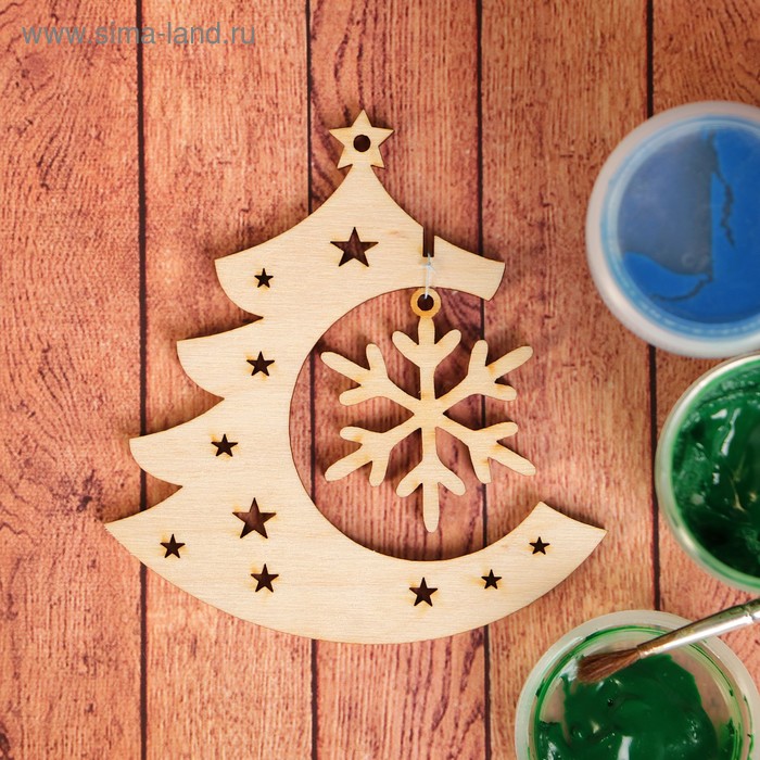 фото Заготовка для творчества «ёлочка со снежинкой», подвеска