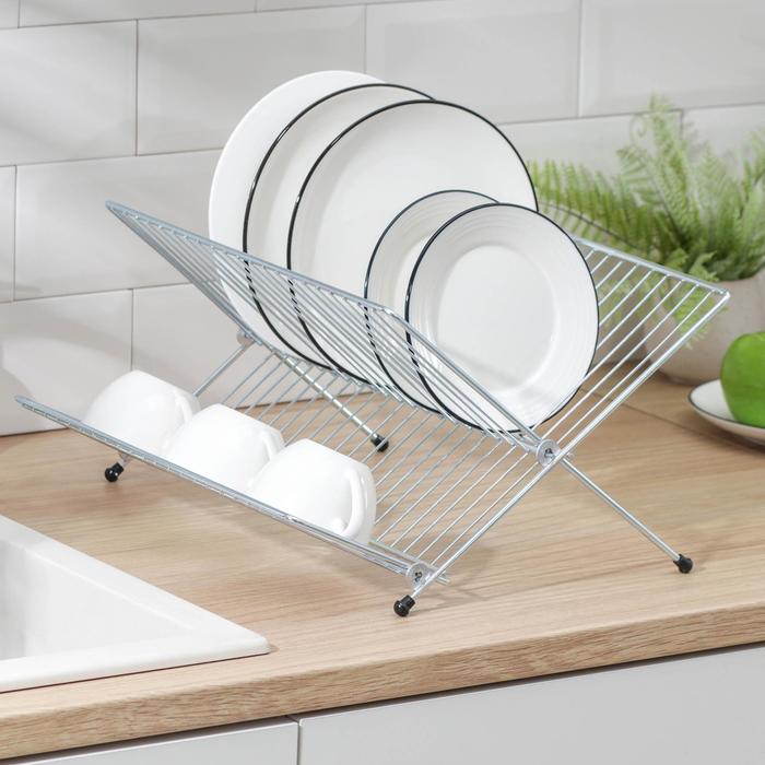 Сушилка для посуды складная, 31,5×39×20 см, цинк, цвет сребристый
Сушилка для посуды складная, 31,5×39×20 см, цинк, цвет сребристый