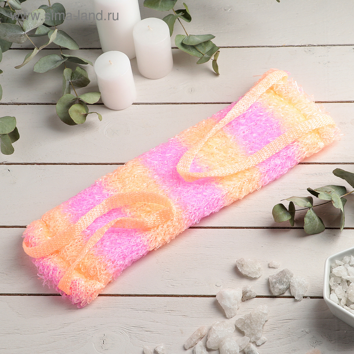 Мочалка-лента банная полосатая, 38×11 см, цвет МИКС
Мочалка-лента банная полосатая, 38×11 см, цвет МИКС