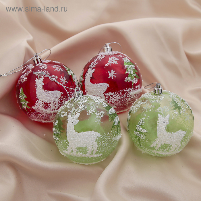 Набор шаров пластик d-8 см, 4 шт "Снежный олень" красно-зелёный
Набор шаров пластик d-8 см, 4 шт "Снежный олень" красно-зелёный