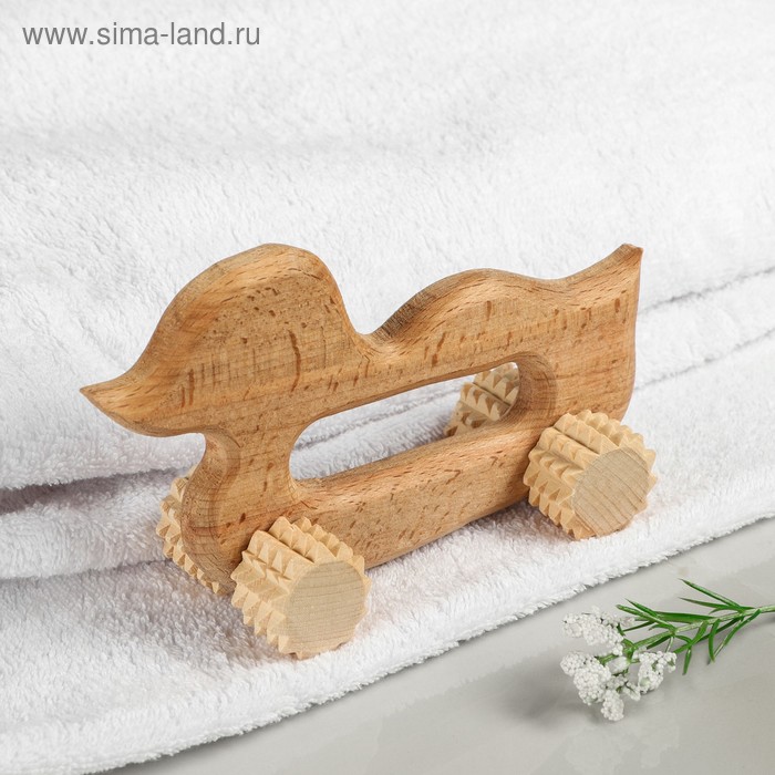 Массажёр деревянный "Уточка", 4 ролика, 17 см
Массажёр деревянный "Уточка", 4 ролика, 17 см