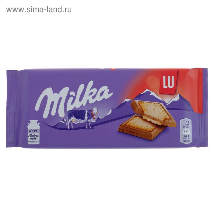 Шоколадная плитка Milka Lu, 87 г
Шоколадная плитка Milka Lu, 87 г