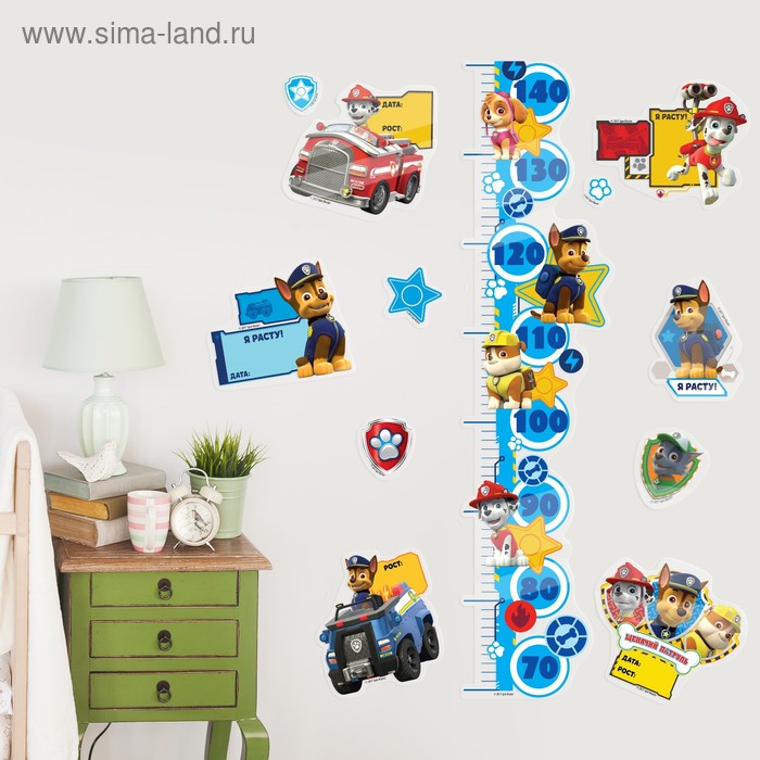 Щенячий патруль. Наклейка - ростомер "Щенячий патруль", 50 х72 см
Щенячий патруль. Наклейка - ростомер "Щенячий патруль", 50 х72 см