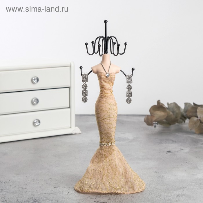 Подставка для украшений "Силуэт девушки в платье", h=28 см, цвет золотой
Подставка для украшений "Силуэт девушки в платье", h=28 см, цвет золотой