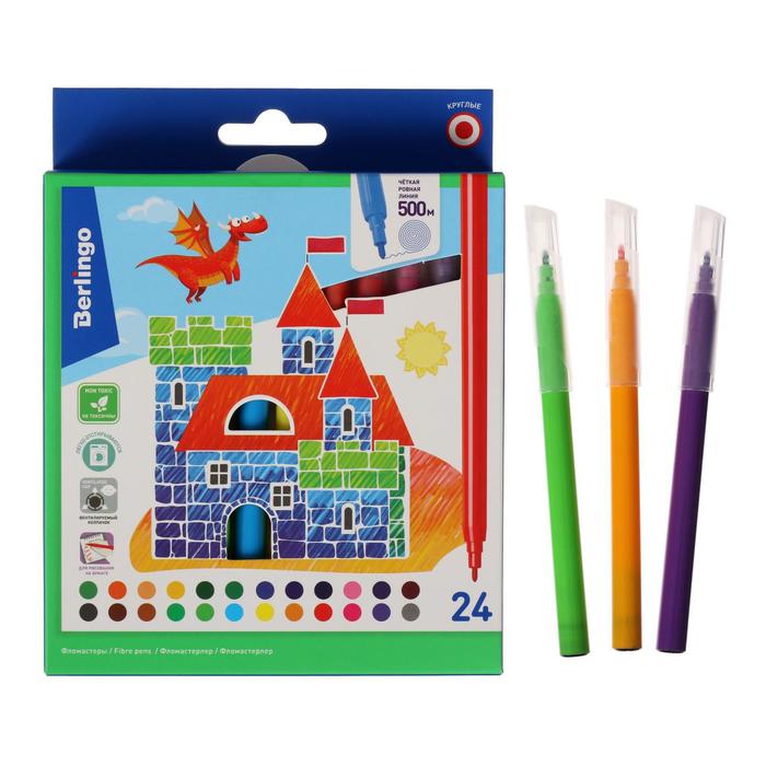 Фломастеры смываемые 24 цвета "Замки", европодвес
Фломастеры смываемые 24 цвета "Замки", европодвес