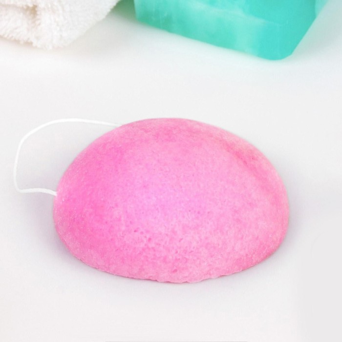 Спонж для умывания конжаковый, d = 6,5 см, с подвесом, цвет МИКС 
Спонж для умывания конжаковый, d = 6,5 см, с подвесом, цвет МИКС