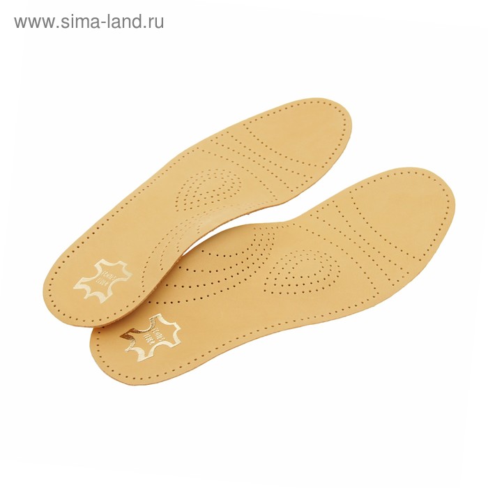 фото Стельки для обуви амортизирующие, с жёстким супинатором, антибактериальные, 35-36р-р, пара, цвет светло-коричневый braus