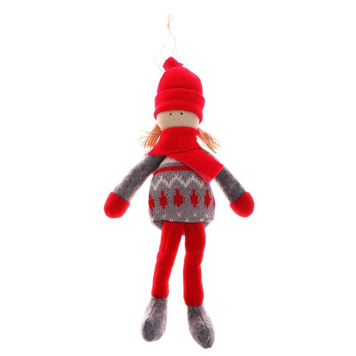 фото Кукла интерьерная «маруся», в свитере и шапке
