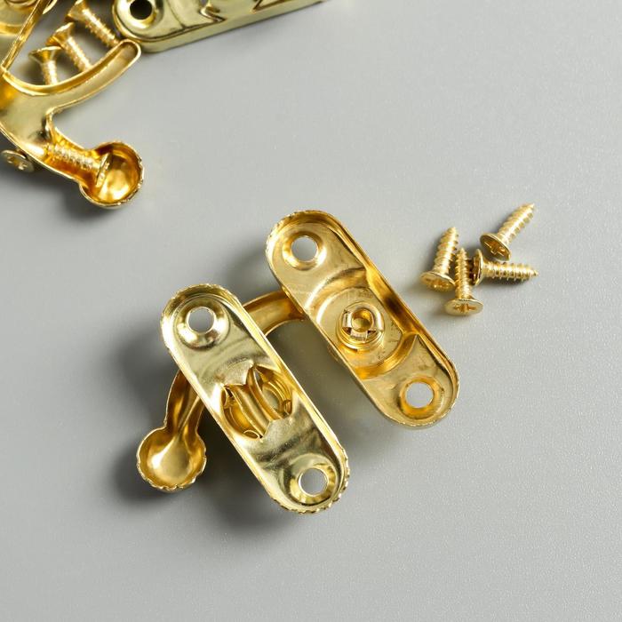 фото Замок металл для шкатулки "крючок" золото набор 4 шт 2,7х2,5 см арт узор