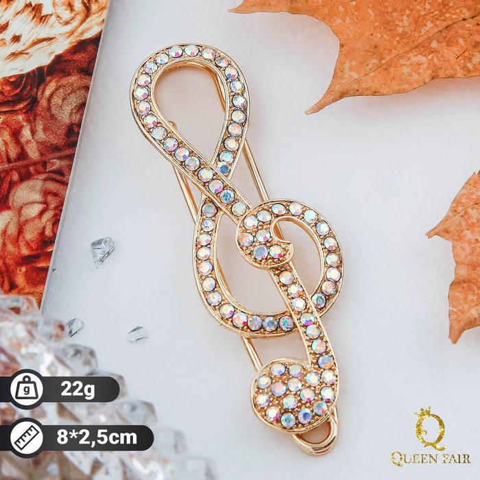 Брошь "Скрипичный ключ", цвет радужный в золоте
Брошь "Скрипичный ключ", цвет радужный в золоте