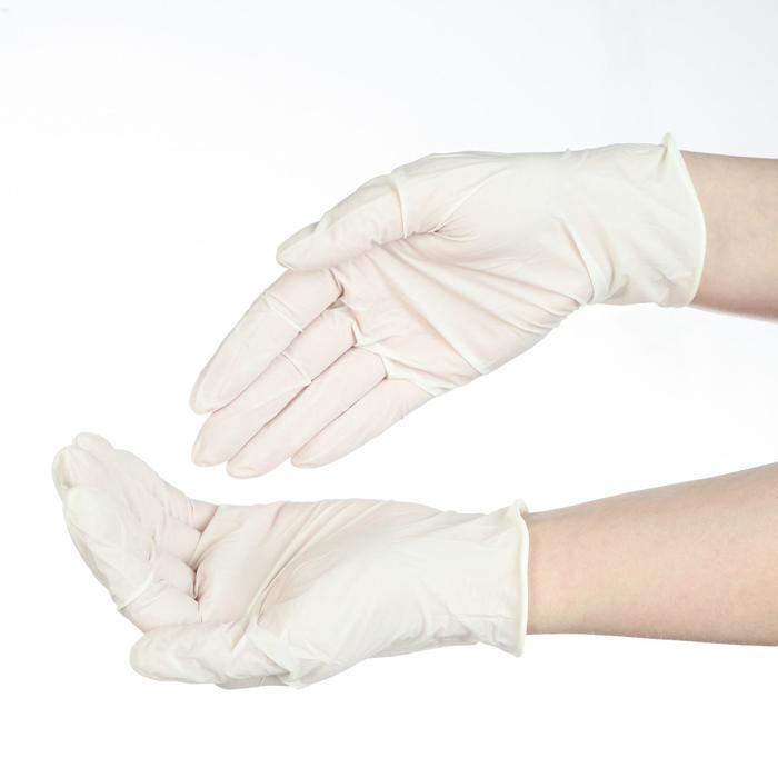 фото Медицинские перчатки латексные стерильные опудренные m, длина 240 мм фарм-глобал