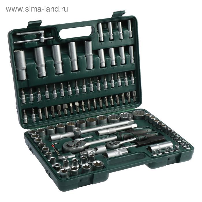 Набор инструментов в кейсе ТУНДРА, автомобильный, CrV, 1/2", 1/4", 108 предметов