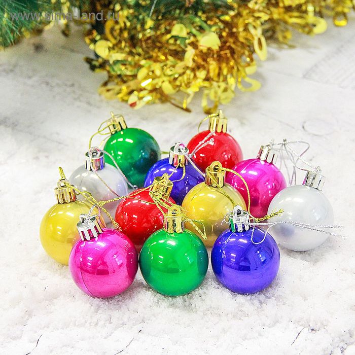 Набор шаров пластик d-4 см, 12 шт "Глянец" микс
Набор шаров пластик d-4 см, 12 шт "Глянец" микс