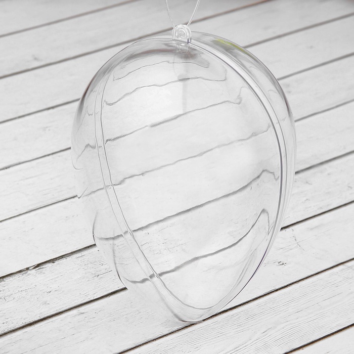 фото Заготовка - подвеска, раздельные части «яйцо», размер собранного: 9.2 × 9.2 × 13 см