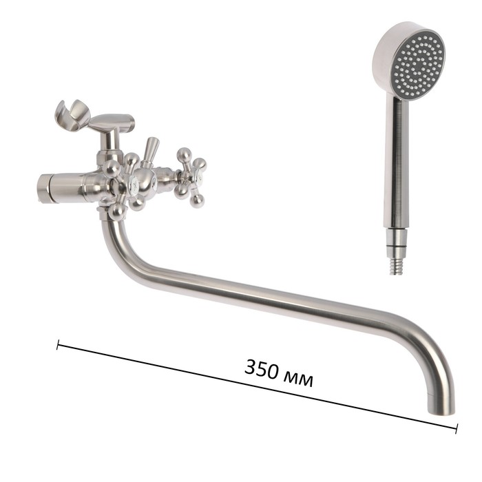 Смеситель для ванны Accoona A7271A, двухвентильный, с душевым набором, латунь, цвет сатин
Смеситель для ванны Accoona A7271A, двухвентильный, с душевым набором, латунь, цвет сатин