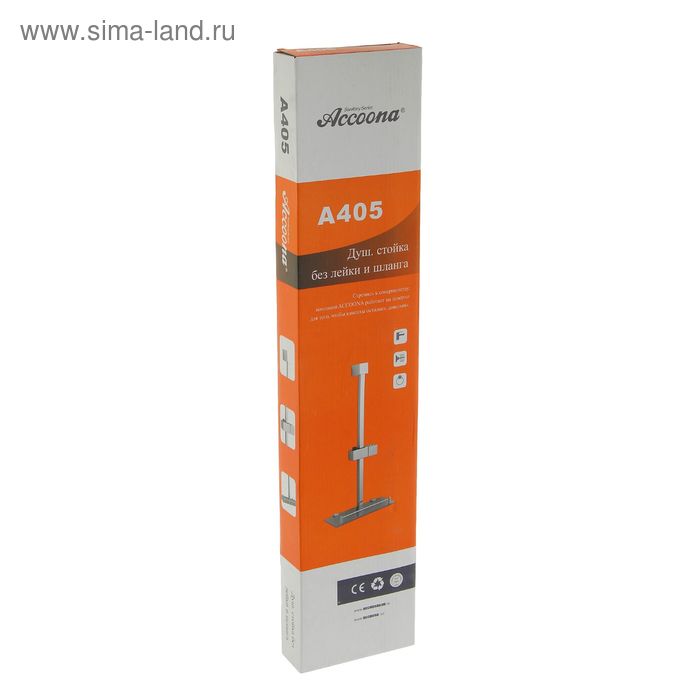 фото Стойка душевая accoona a405, со стеклянной полочкой, хром