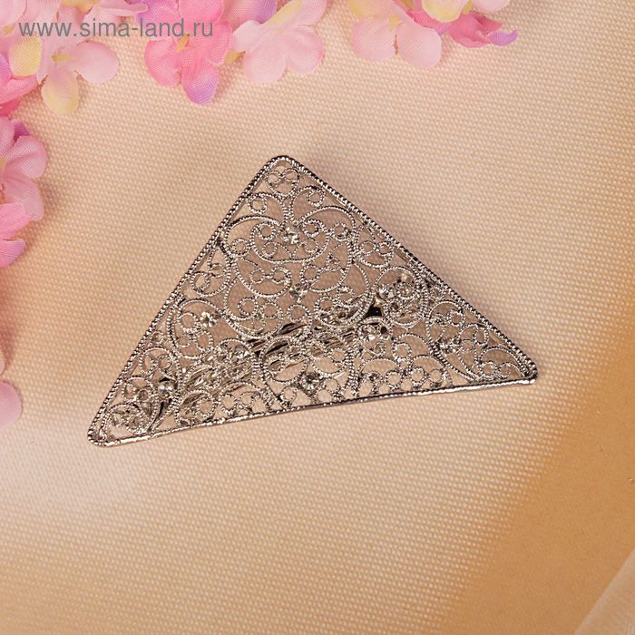 Заколка-автомат для волос "Восточный узор", треугольник, серебро
Заколка-автомат для волос "Восточный узор", треугольник, серебро