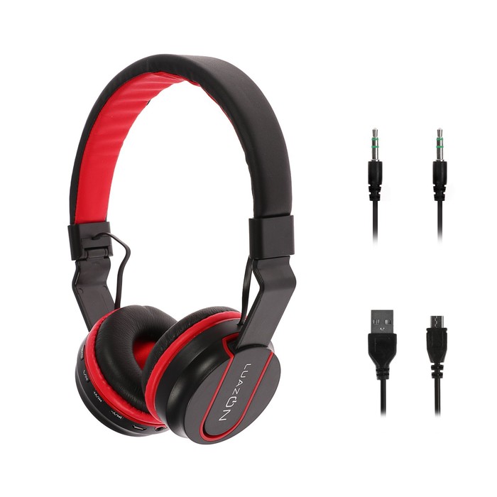 Наушники LuazON RX-5, беспроводные, накладные, microSD, черно-красные
Наушники LuazON RX-5, беспроводные, накладные, microSD, черно-красные