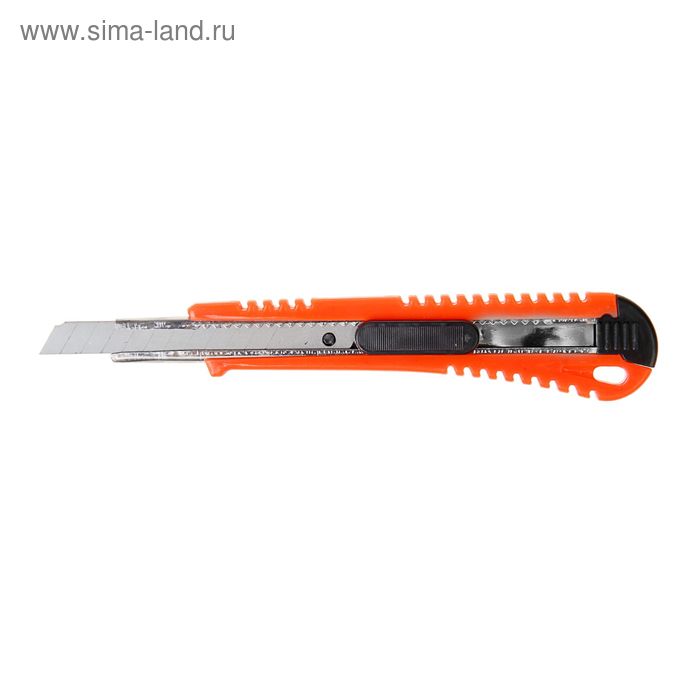 фото Нож универсальный лом, пластиковый корпус, металлическая направляющая, 9 мм