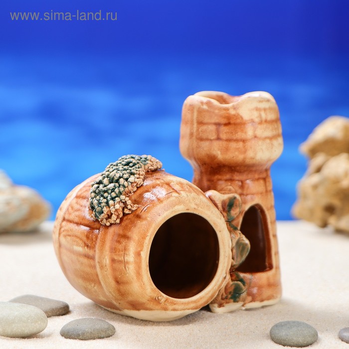 Декорация для аквариума "Башня и бочка", 8 см × 11 см × 9 см, микс
Декорация для аквариума "Башня и бочка", 8 см × 11 см × 9 см, микс