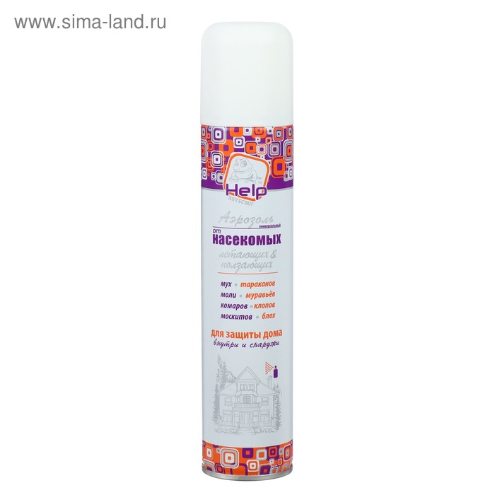 Аэрозоль универсальный "Help", от ползающих и летающих насекомых, 180 мл
Аэрозоль универсальный "Help", от ползающих и летающих насекомых, 180 мл