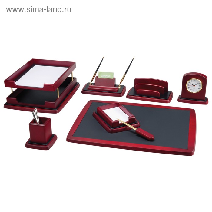 фото Набор настольный bestar atropos, из дерева, 8 предметов, двойной лоток, красное дерево