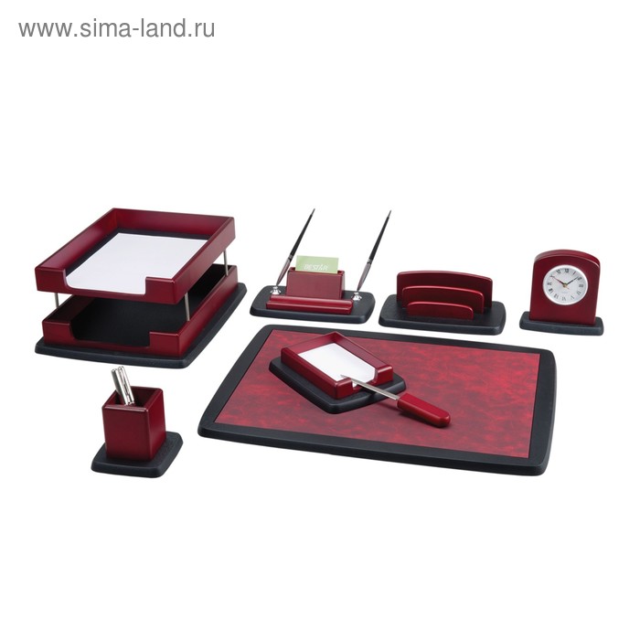 фото Набор настольный bestar venus, из дерева, 8 предметов, двойной лоток, красное дерево