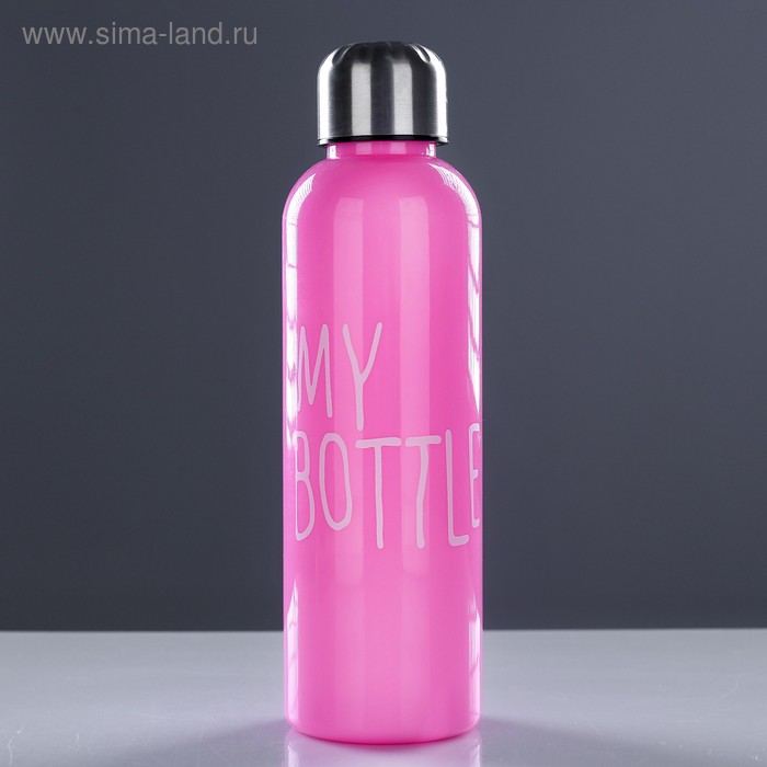 фото Бутылка для воды "my bottle" с винтовой крышкой, 500 мл, розовая, 6.5х22,5 см