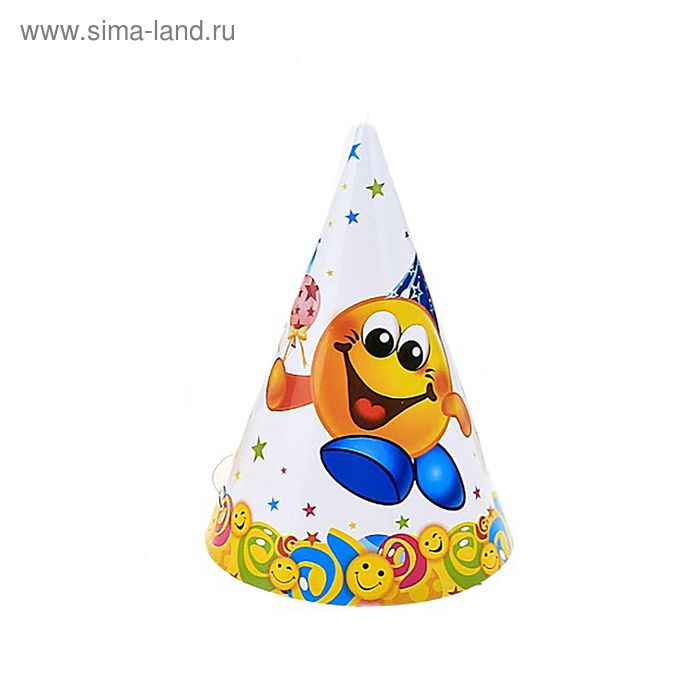 Бумажные колпаки «Смайл», набор 6 шт., 16 см
Бумажные колпаки «Смайл», набор 6 шт., 16 см