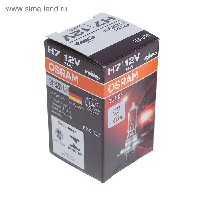 фото Лампа автомобильная osram, h7, 12 в, 55 вт, px26d