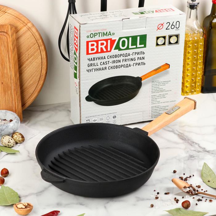 Сковорода чугунная гриль "ОПТИМА", 260 х 40 мм, ТМ BRIZOLL
Сковорода чугунная гриль "ОПТИМА", 260 х 40 мм, ТМ BRIZOLL