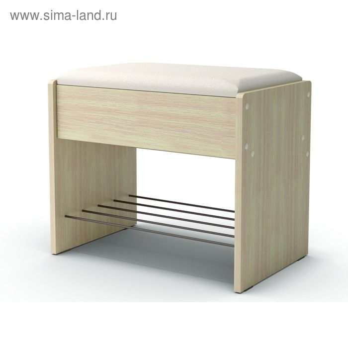 Банкетка 532х355х466 дуб млечный/кож.зам.белый 
Банкетка 532х355х466 дуб млечный/кож.зам.белый