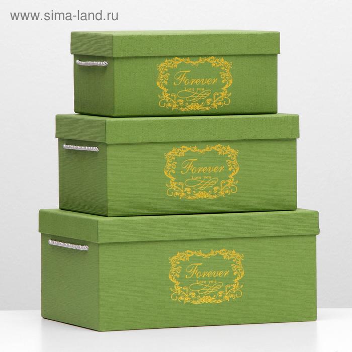 Набор коробок 3 в 1, зелёный, 32,5 х 22 х 15 - 25 х 16 х 11 см
Набор коробок 3 в 1, зелёный, 32,5 х 22 х 15 - 25 х 16 х 11 см