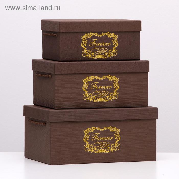 Набор коробок 3в1 Forever, тёмно-коричневый, 22х32,5х15 см
Набор коробок 3в1 Forever, тёмно-коричневый, 22х32,5х15 см