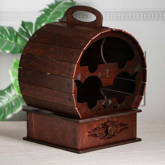 Мини-бар деревянный "Бочка", тёмный, 28 см
Мини-бар деревянный "Бочка", тёмный, 28 см