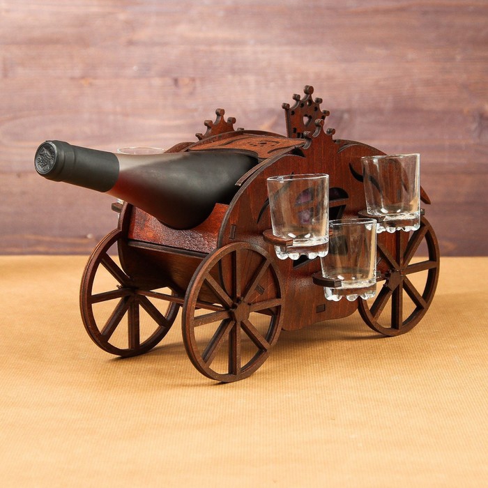 Мини-бар деревянный "Карета", тёмный, 30 см 
Мини-бар деревянный "Карета", тёмный, 30 см