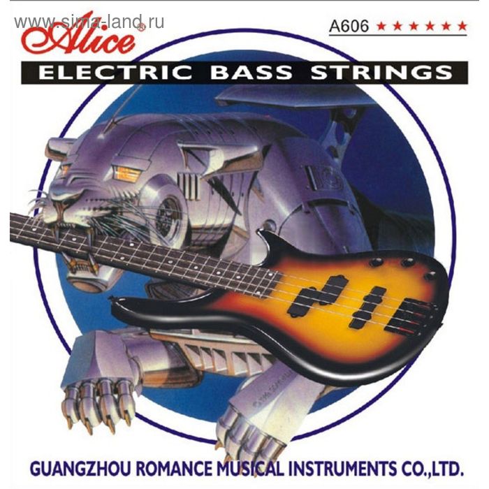 фото Комплект струн для бас-гитары alice a606(4)-m никель, 45-105 [10]