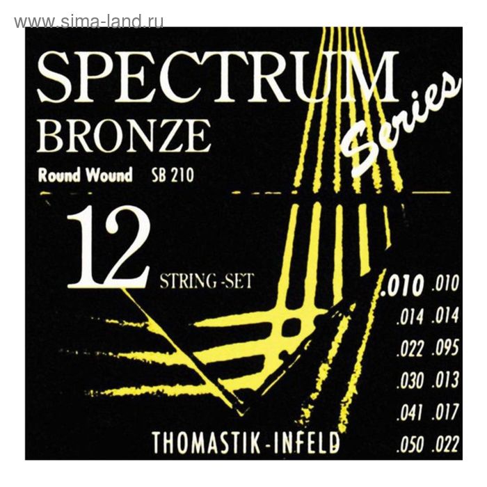 Комплект струн для 12-струнной акустической гитары Thomastik SB210 Spectrum Bronze бронза
Комплект струн для 12-струнной акустической гитары Thomastik SB210 Spectrum Bronze бронза