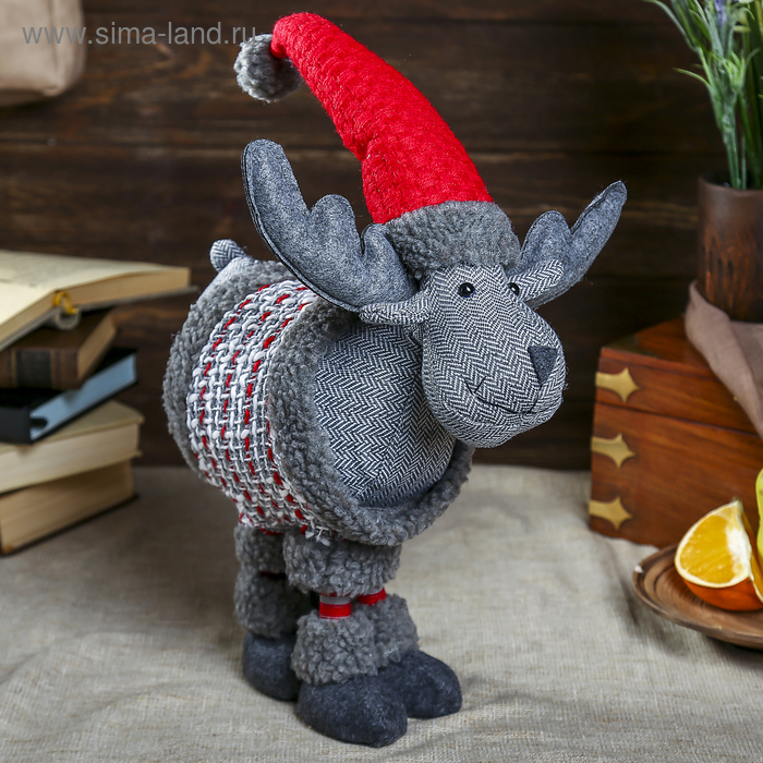 фото Кукла интерьерная "лосик в валенках и зимнем пальто" 38х25,5х13 см