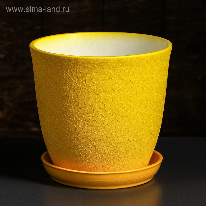Горшок для цветов "Глория", шёлк, жёлтый, керамика, 2 л 
Горшок для цветов "Глория", шёлк, жёлтый, керамика, 2 л