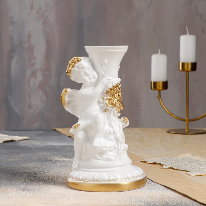 Статуэтка "Ангел с подсвечником", золотая, 24 см
Статуэтка "Ангел с подсвечником", золотая, 24 см