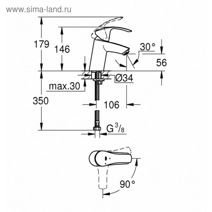 Смеситель для раковины GROHE Eurosmart 2015, гладкий корпус, S-size, с энергосберегающим картриджем
Смеситель для раковины GROHE Eurosmart 2015, гладкий корпус, S-size, с энергосберегающим картриджем