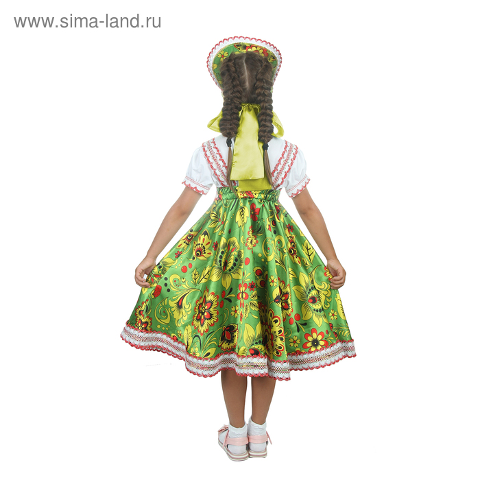 фото Русский народный костюм "хохлома", платье, кокошник, цвет зелёный, р-р 32, рост 122-128 см страна карнавалия