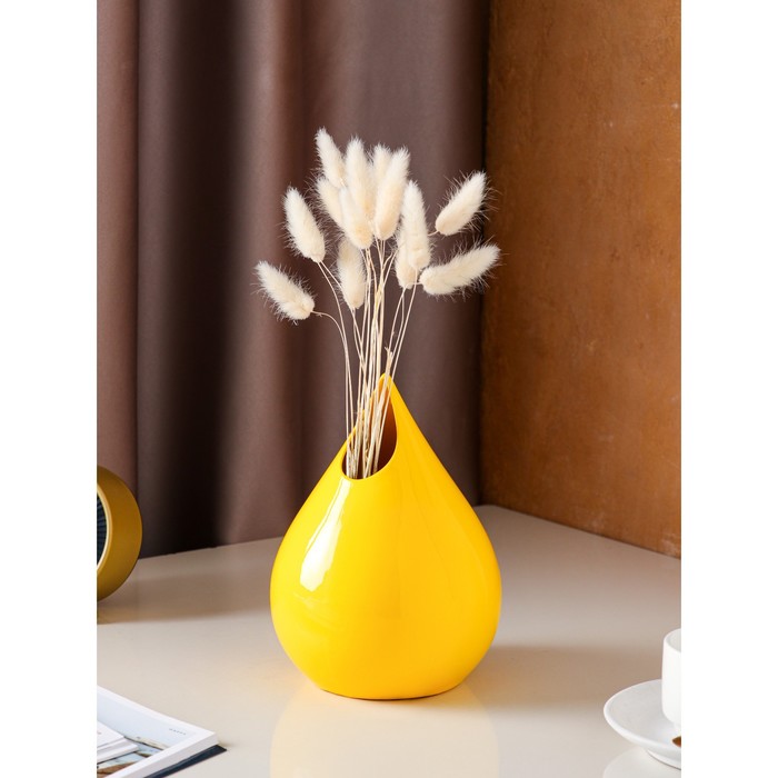 Ваза керамическая "Капля", настольная, жёлтая, 21 см
Ваза керамическая "Капля", настольная, жёлтая, 21 см