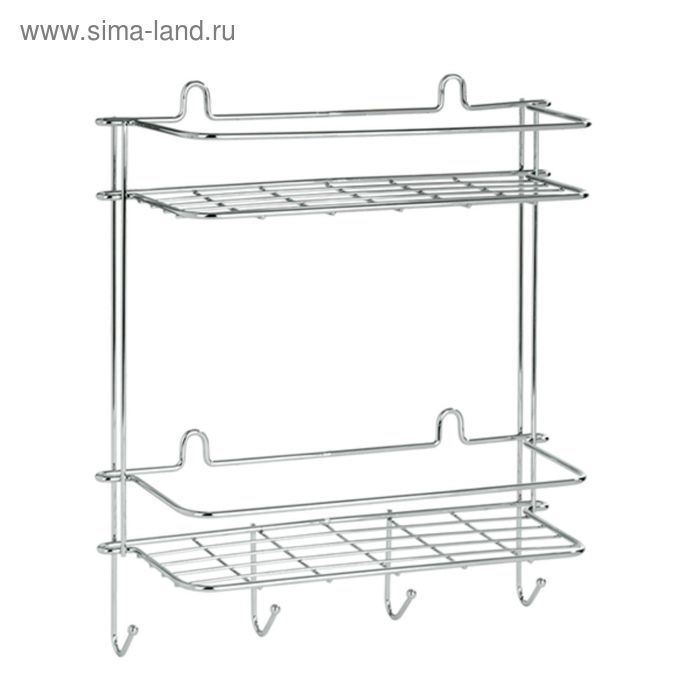 Полочка настенная Slim, 2 яруса, 4 крючка
Полочка настенная Slim, 2 яруса, 4 крючка