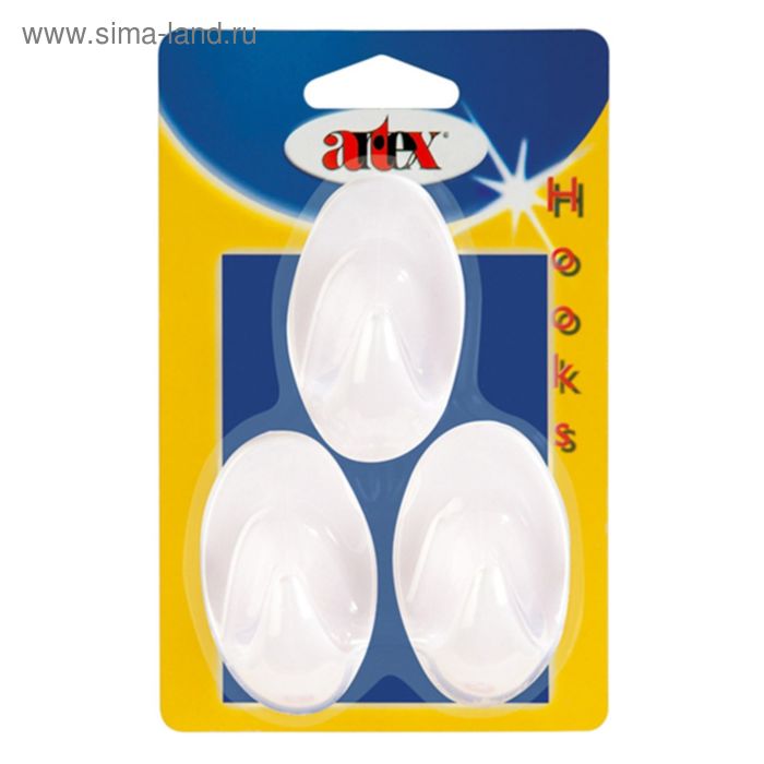 Набор крючков самоклеящихся, пластик, 3 шт, белый
Набор крючков самоклеящихся, пластик, 3 шт, белый