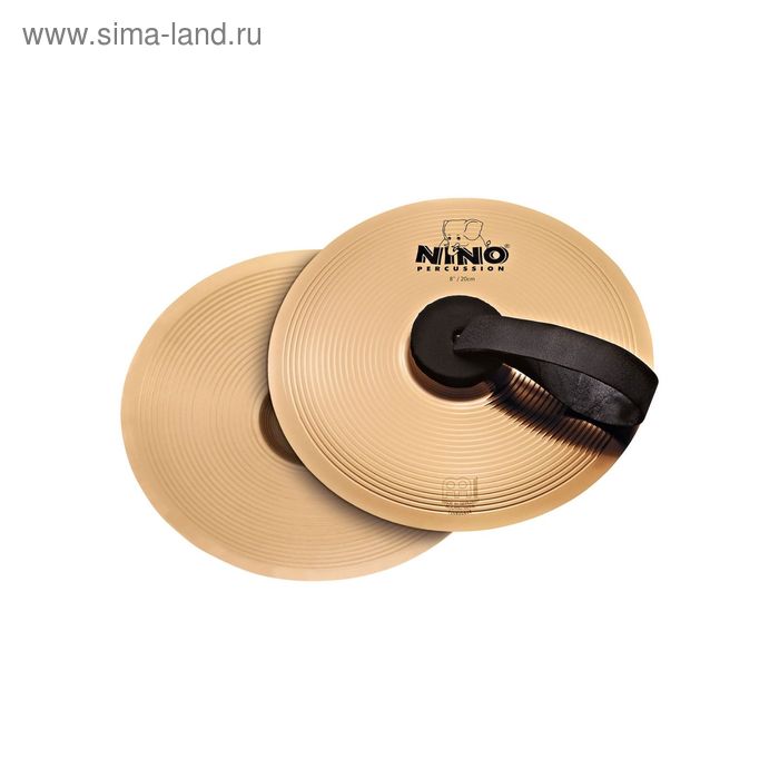 фото Тарелки ручные nino percussion nino-bo20 8", пара, с ремнями, бронза